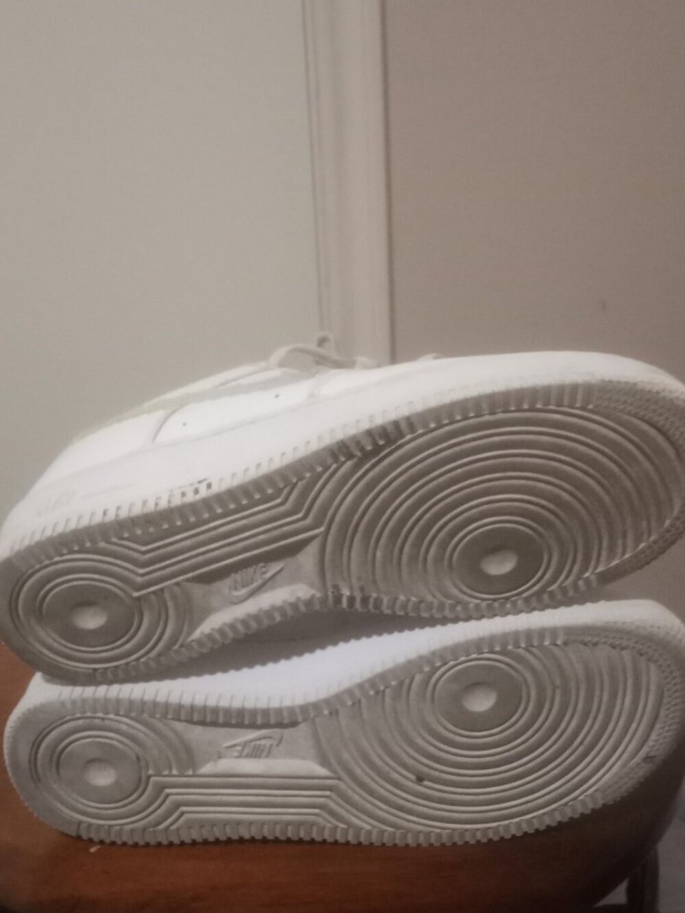 Nike Air Force GS White Leather Digital Swoosh Youth Sneakers CW1577-100 Size 7Y - Picture 3 of 14